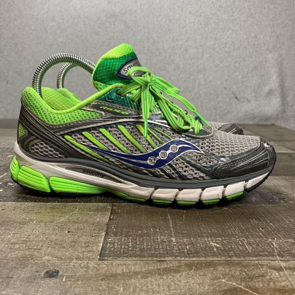 Saucony Ride6 womens size 7 shoes athletic running gorpcore lace up gray green